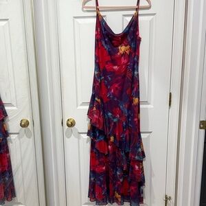 Vibrant Asymmetrical Floral Dress